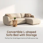 Modern Fabric Pull Out Sofa Bed L Shape Sectional Convertible Sleeper Sofa With Storage Ottoman For Living Room Guest Room