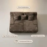 Modern Modular Extendable Sectional Sofa Velvet Fabric Sponge Filled Vacuum Compressed Leisure Couch Living Room - Image 5