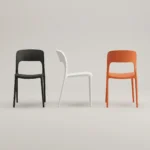 Modern Multicolor Pp Plastic Dining Chairs Stackable Lightweight Durable Portable Leisure Chair Indoor And Outdoor Daily Use - Image 2
