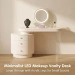 Modern Vanity Desk With Drawers Led Mirror Eco-friendly Mdf Dressing Table Storage Cabinet For Bedroom Hotel Living Room Use