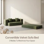 Convertible Folding Compressed Sofa Bed,Velvet Frameless Straight Couch,Vacuum Packed Modern 2-in-1 Sofa - Image 5