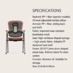 Modern Ergonomic Swivel Office Chair With Fixed Armrest And Backrest For Hotel,Classroom And School - Image 5