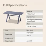 Modern Minimalist Rattan Aluminum Outdoor Furniture Set,Weather Resistant Waterproof Patio Bar Stool Chaise Lounge Coffee Table - Image 5