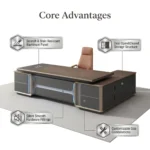 Twilight Series Luxury Executive Office Desk,President Manager Desk With Matching File Cabinet,High-end Office Furniture Set - Image 3