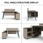 Twilight Series 4-person Side-by-side Staff Office Desk Workstation Privacy Divider Open Office Integrated Commercial Melamine - Image 4