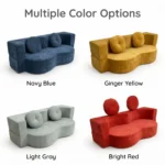 Peanut Transformable Compressible Lazy Sofa Velvet Frameless Straight Sofa Bed Modern Irregular Easy Shipping - Image 6