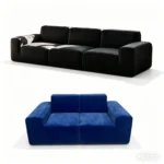 Black Bull Modular Compressed Sofa,Frameless Velvet Sectional Couch,Vacuum Packed Minimalist Combination Sofa