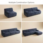 Ks014 Modern Bamboo Joint Modular Extendable Compressed Sofa Frameless Velvet Fabric Sectional Couch Free Combination Leisure - Image 3
