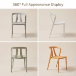 Modern Multicolor Pp Plastic Dining Chairs Stackable Lightweight Durable Portable Leisure Chair Indoor And Outdoor Daily Use - Image 2