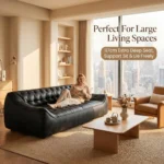 Mid- Chesterfield Genuine Leather Square Sofa Set Full Tufted Design For School Park Workshop Basement & Entry Use - Image 4