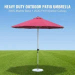 Heavy Duty Patio Umbrella,Waterproof Polyester,Thickened Aluminum Pole,Uv Resistant Outdoor Garden Commercial Sunshade