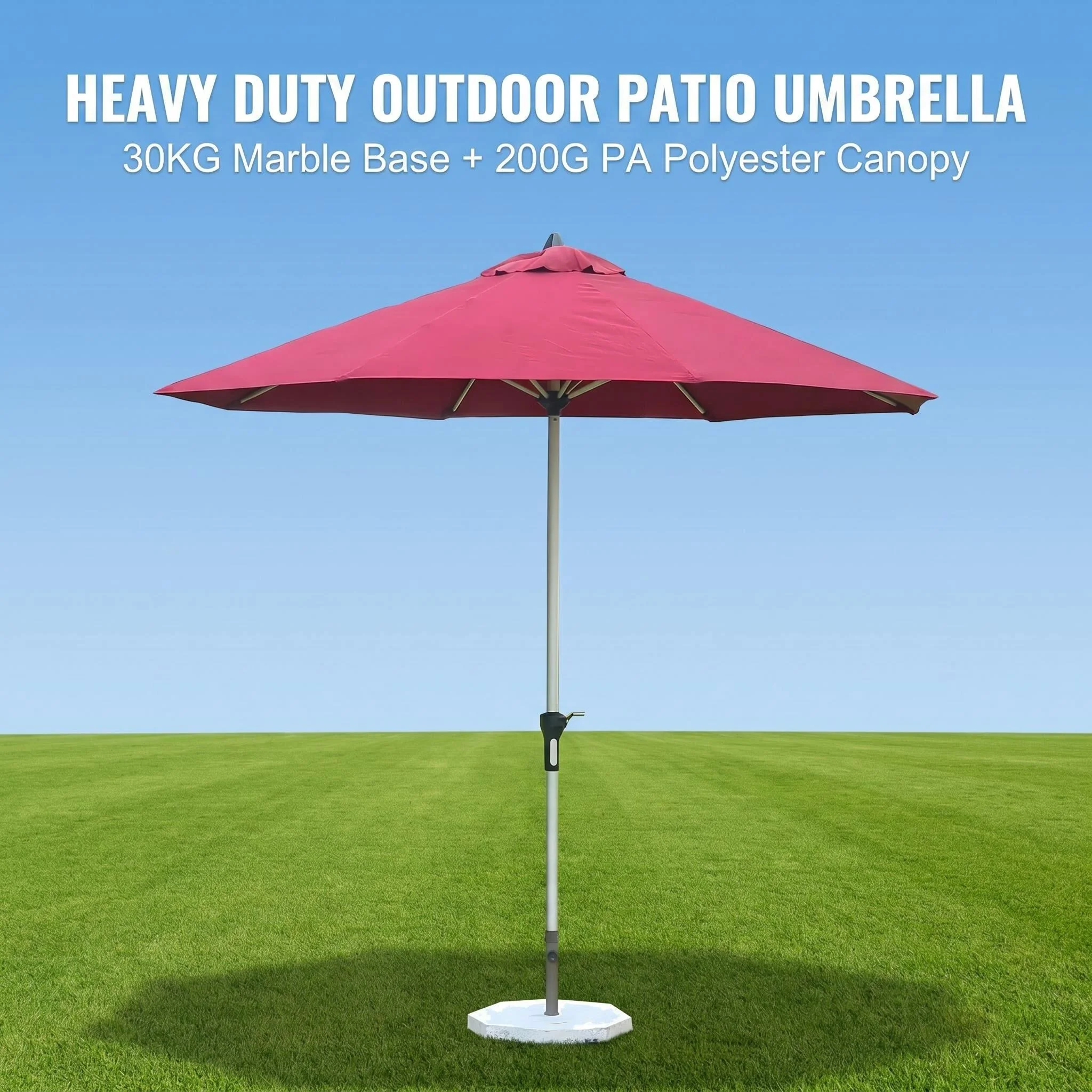 H56e35fea483f4909b090b0ed584554465.webp Heavy Duty Patio Umbrella,Waterproof Polyester,Thickened Aluminum Pole,Uv Resistant Outdoor Garden Commercial Sunshade - Image 1