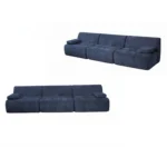 Ks014 Modern Bamboo Joint Modular Extendable Compressed Sofa Frameless Velvet Fabric Sectional Couch Free Combination Leisure