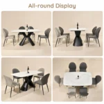 Modern Sintered Stone Dining Table With Carbon Steel Base Rectangular/round/extendable Home & Hotel Dining Room Furniture - Image 2