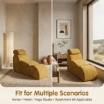 Multi-functional Modern Yoga Lounge Chair Set Compressible Velvet Extendable Tufted Foam Recliner - Image 2