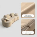 Curved Modular Compressed Sofa,Velvet Frameless Combination Couch,Vacuum Packed Modern Irregular Living Room Sofa - Image 5