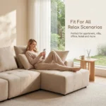 Quilted L-shape Compressed Sofa,Fabric Frameless Chaise Couch,Vacuum Packed Modern Living Room Sectional - Image 2