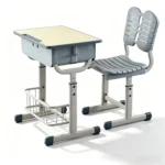 Ergonomic Double Backrest Adjustable Eco-friendly Durable Modern Student Desk Chair Set For Bedroom School Workshop Use Pen Slot