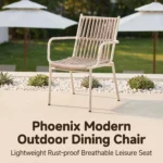 Modern Minimalist Rattan Aluminum Outdoor Furniture Set,Weather Resistant Waterproof Patio Bar Stool Chaise Lounge Coffee Table