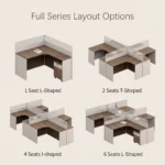 Series L-shaped Modular Office Cubicle Desk Corner Workstation Frosted Slat Glass Partition Lockable Mobile Office Building - Image 6