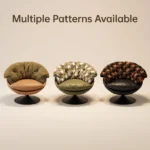 Modern Printed Chenille Tufted Comfortable Revolving Lounge Chair With Iron Swivel Base For Bedroom Living Room Apartment - Image 5