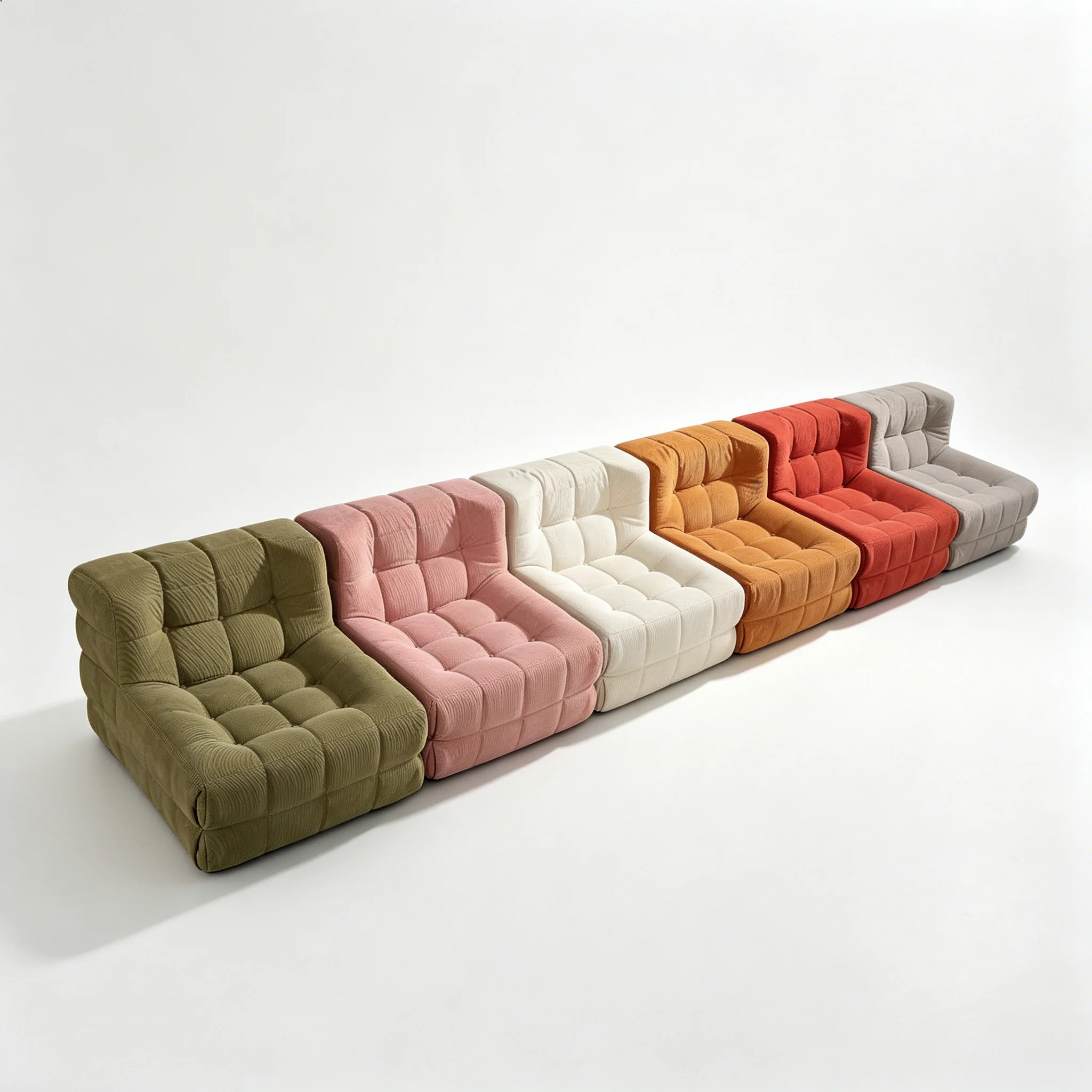 H5ee53990ece94969b476c224a8ad9a670.webp Waffle Fabric Modular Compressible Lazy Sofa Free Splicing Frameless Combination Sofa Easy Shipping - Image 1