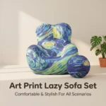 Modern Extendable Tufted Compression Armchair Set Creative Single Sofa Chair With Art Print Design - Image 2