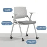 Modern Ergonomic Swivel Office Chair With Fixed Armrest And Backrest For Hotel,Classroom And School - Image 4