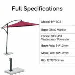 Heavy Duty Patio Umbrella,Waterproof Polyester,Thickened Aluminum Pole,Uv Resistant Outdoor Garden Commercial Sunshade - Image 5