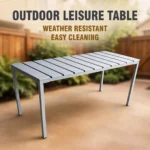 Outdoor Garden Dining Table Chair Set Minimalist Design Uv-resistant Powder Coated Metal Frame Pp Seat For Patios Courtyards