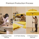 Heavy Duty Patio Umbrella,Waterproof Polyester,Thickened Aluminum Pole,Uv Resistant Outdoor Garden Commercial Sunshade - Image 3