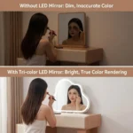 Modern Vanity Desk Drawers Adjustable Led Mirror Makeup Table Mdf Dressing Table Storage Cabinet For Hotel Living Room - Image 6
