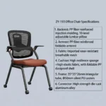 Modern Ergonomic Swivel Office Chair With Fixed Armrest And Backrest For Hotel,Classroom And School - Image 5