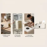 Modern Vanity Desk Drawers Adjustable Makeup Table Led Mirror Mdf Panel Dressing Table Storage Cabinet For Hotel Living Room - Image 3
