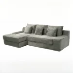 Modern Modular Extendable Sectional Sofa Velvet Fabric Sponge Filled Vacuum Compressed Leisure Couch Living Room