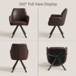 Modern Ergonomic Stackable Pu Leather Padded Dining Chair With Micro-spring Cushion Seat And Metal Legs For Hotel Use - Image 2