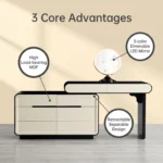 Modern Eco-friendly Durable Vanity Desk Drawers Adjustable Lighted Makeup Table Mdf Dressing Table Storage Cabinet Bedroom - Image 4