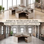 Series L-shaped Modular Office Cubicle Desk Corner Workstation Frosted Slat Glass Partition Lockable Mobile Office Building - Image 3