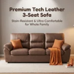 Stationary Leisure Accent Sofa Set,Faux Leather 1/2/3 Seater Single Double Triple Sofa Chair For Living Room & Office Furniture