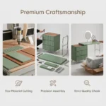 Modern Vanity Desk With Drawers Adjustable Makeup Table With Led Mirror Mdf Panel Storage Cabinet For Hotel Living Room Bedroom - Image 3