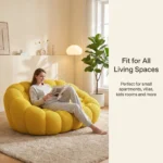 Soccer Ball Grid Compressed Lazy Sofa,Breathable Mesh Fabric Frameless Couch,Vacuum Packed Modern Bubble Sofa - Image 2
