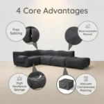 Ks007 Modern Modular Compressed Sofa Set Frameless Velvet Sectional Couch Vacuum Packed Rectangular Shape Combination Sofa - Image 6