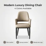Headtree Nordic Modern Minimalistic Dining Chair With Eco-friendly Faux Leather Cushion Durable Steel Frame For Home Furniture - Image 2