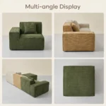 Ks011 Cube Modular Compressed Sofa,Corduroy Linen Fabric Frameless Sectional Couch,Vacuum Packed Minimalist Combination Sofa - Image 5