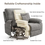 Power Recliner Sofa Set,Breathable Fabric & Tech Faux Leather Optional,1 Seater 2 Seater 3 Seater Electric Recliner Sofa - Image 6
