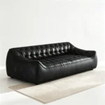 Mid- Chesterfield Genuine Leather Square Sofa Set Full Tufted Design For School Park Workshop Basement & Entry Use