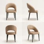 Modern Ergonomic Comfortable Pu Leather Padded Stackable Dining Chair With Micro-spring Cushion Seat And Metal Legs - Image 2