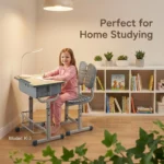 Ergonomic Double Backrest Adjustable Eco-friendly Durable Modern Student Desk Chair Set For Bedroom School Workshop Use Pen Slot - Image 3