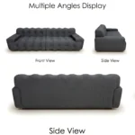 Wavy Checkered Compressible Lazy Sofa Mesh Fabric Frameless Straight Modern Minimalist Modular Extendable Set Easy Shipping - Image 4