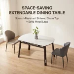 Modern Eco-friendly Sintered Stone Dining Table With Carbon Steel Base Rectangular/round/extendable Hotel Dining Room Furniture